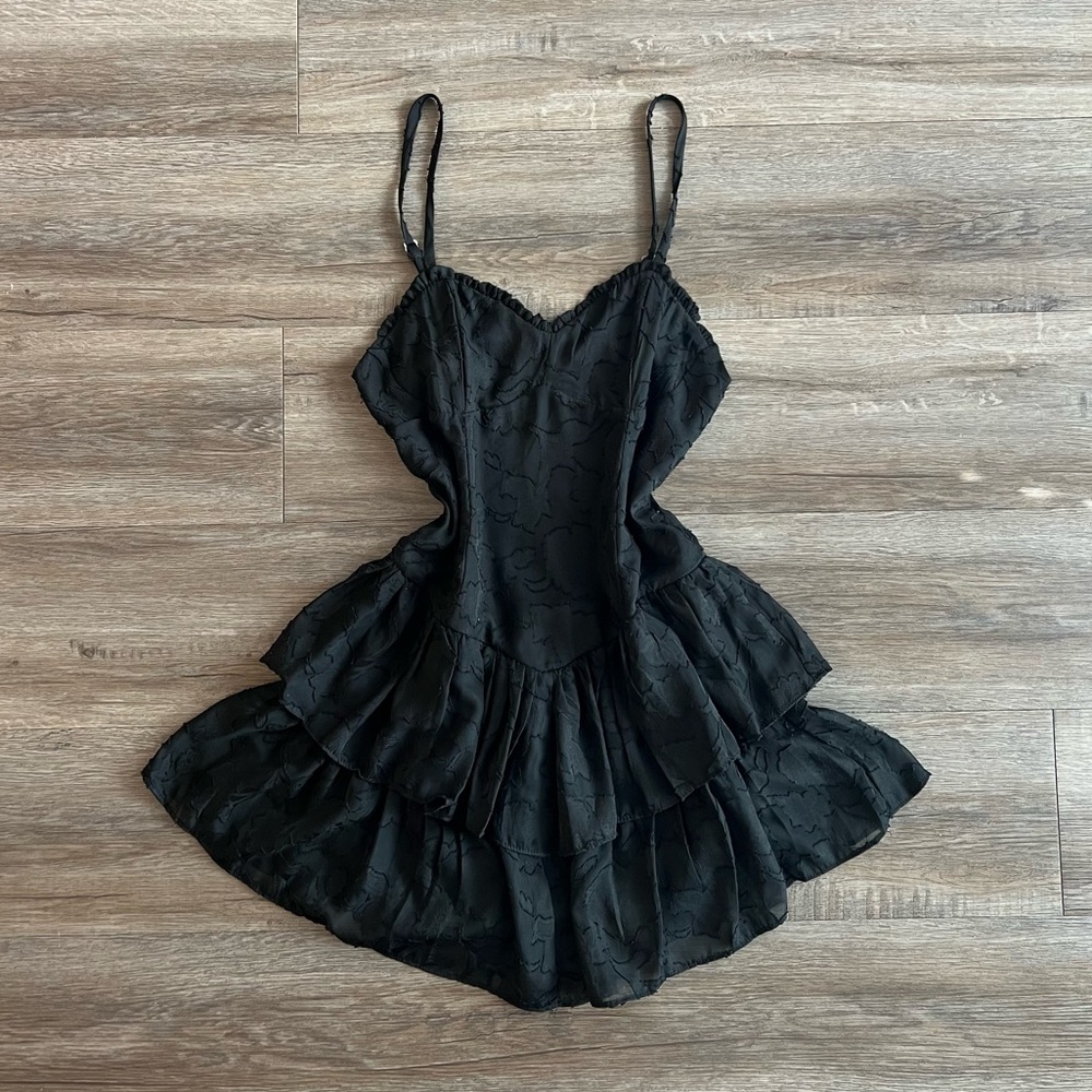 Wild Fable Black Ruffled Mini Dress